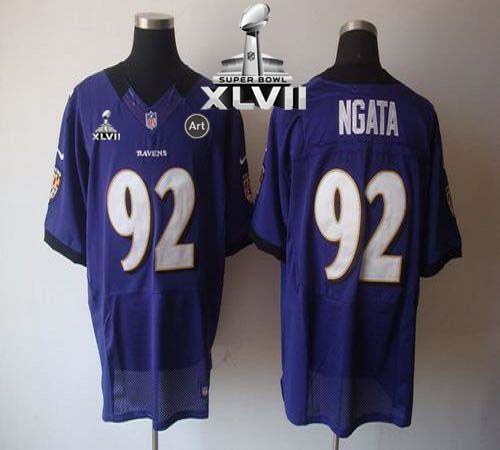  Ravens #92 Haloti Ngata Purple Team Color Super Bowl XLVII Men's Stitched NFL Elite Jersey