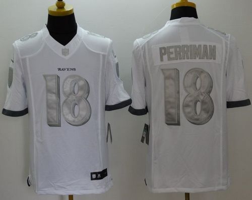  Ravens #18 Breshad Perriman White Men's Stitched NFL Limited Platinum Jersey