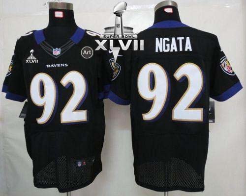  Ravens #92 Haloti Ngata Black Alternate Super Bowl XLVII Men's Stitched NFL Elite Jersey