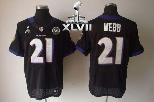  Ravens #21 Lardarius Webb Black Alternate Super Bowl XLVII Men's Stitched NFL Elite Jersey