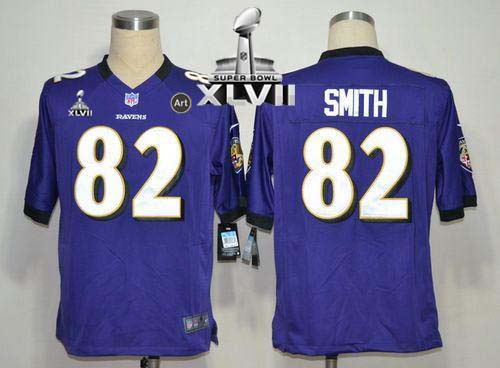  Ravens #82 Torrey Smith Purple Team Color Super Bowl XLVII Men's Stitched NFL Game Jersey
