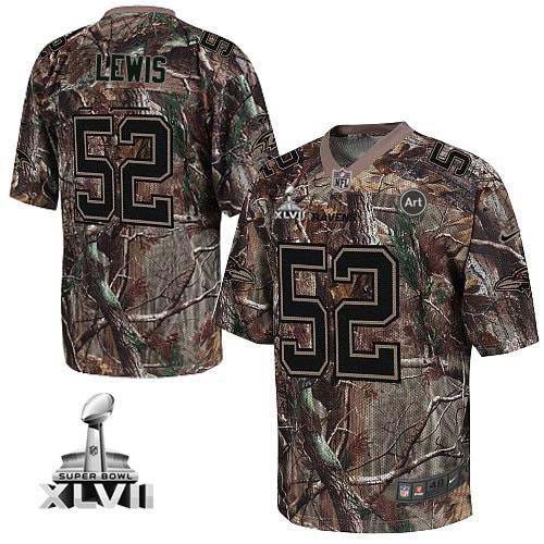  Ravens #52 Ray Lewis Camo Super Bowl XLVII Men's Stitched NFL Realtree Elite Jersey