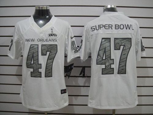  New Orleans White Super Bowl XLVII Men's Elite Jersey