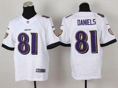  Ravens #81 Owen Daniels White Men's Stitched NFL New Elite Jersey
