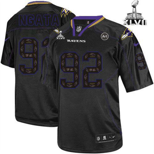  Ravens #92 Haloti Ngata New Lights Out Black Super Bowl XLVII Men's Stitched NFL Elite Jersey
