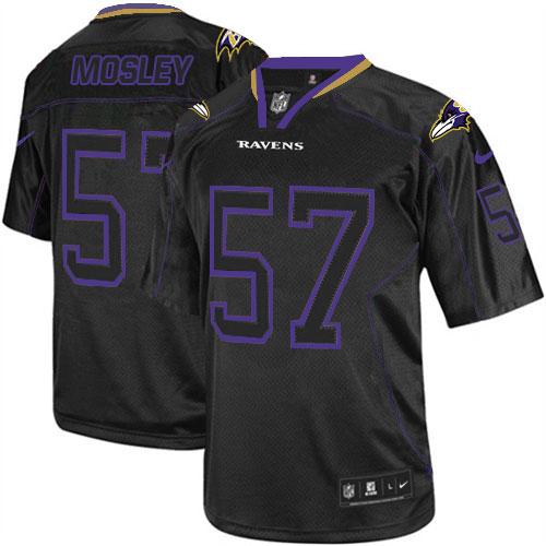  Ravens #57 C.J. Mosley Lights Out Black Men's Stitched NFL Elite Jersey