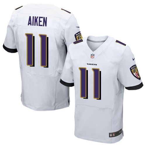  Ravens #11 Kamar Aiken White Men's Stitched NFL New Elite Jersey