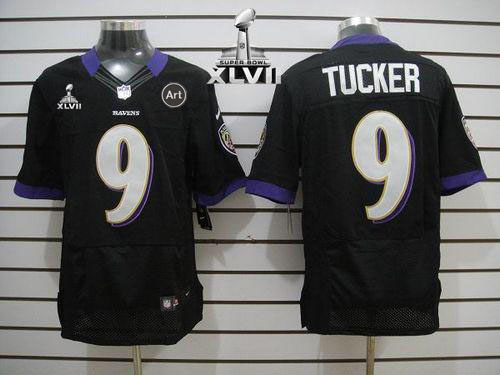  Ravens #9 Justin Tucker Black Alternate Super Bowl XLVII Men's Stitched NFL Elite Jersey