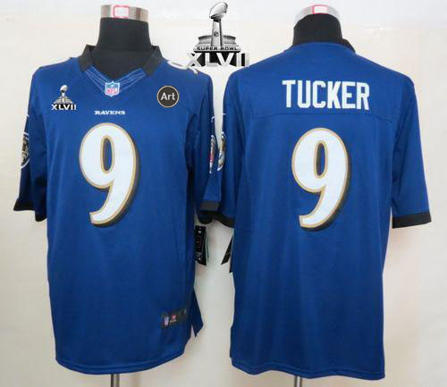  Ravens #9 Justin Tucker Purple Team Color Super Bowl XLVII Men's Stitched NFL Limited Jersey