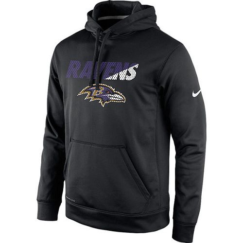 Men's Baltimore Ravens  Black Kick Off Staff Performance Pullover Hoodie