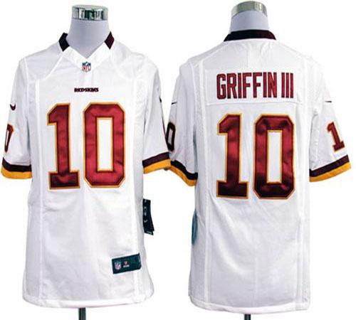  Redskins #10 Robert Griffin III White Men's Stitched NFL Game Jersey