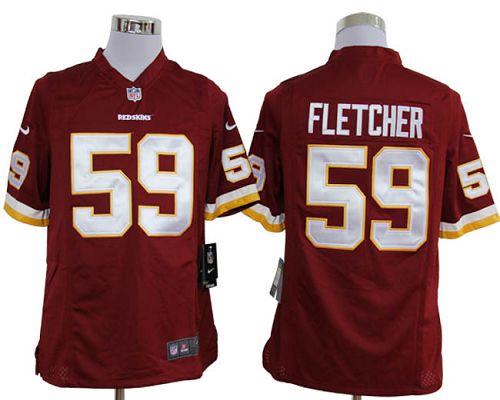  Redskins #59 London Fletcher Burgundy Red Team Color Men's Stitched NFL Game Jersey