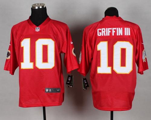  Redskins #10 Robert Griffin III Red Men's Stitched NFL Elite QB Practice Jersey