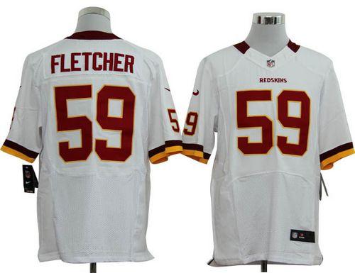  Redskins #59 London Fletcher White Men's Stitched NFL Elite Jersey
