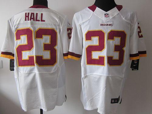  Redskins #23 DeAngelo Hall White Men's Stitched NFL Elite Jersey