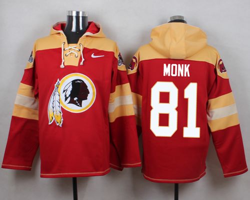  Redskins #81 Art Monk Burgundy Red Player Pullover NFL Hoodie