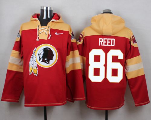  Redskins #86 Jordan Reed Burgundy Red Player Pullover NFL Hoodie