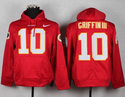 Washington Redskins #10 Robert Griffin III Red Pullover Hoodie