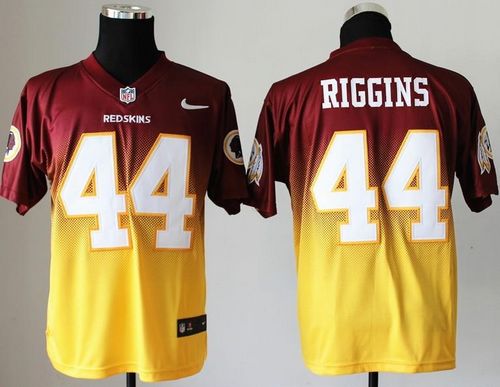  Redskins #44 John Riggins Burgundy Red/Gold Men's Stitched NFL Elite Fadeaway Fashion Jersey