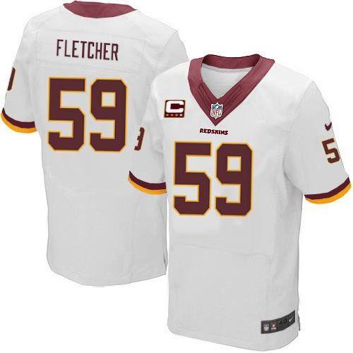  Redskins #59 London Fletcher White Men's Stitched NFL New Elite Jersey