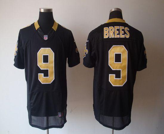  Saints #9 Drew Brees Black Team Color Men's Stitched NFL Elite Jersey