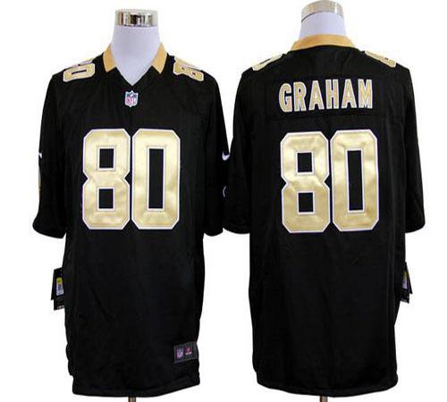  Saints #80 Jimmy Graham Black Team Color Men's Stitched NFL Game Jersey