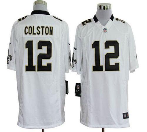  Saints #12 Marques Colston White Men's Stitched NFL Game Jersey