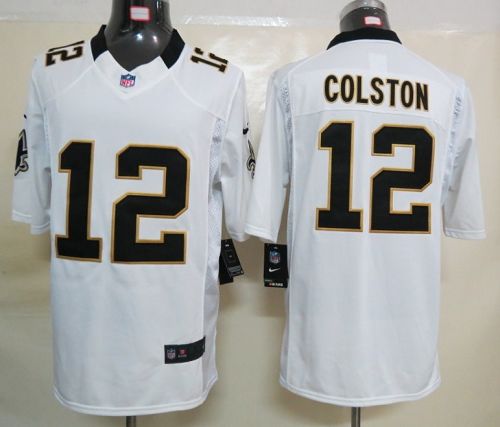  Saints #12 Marques Colston White Men's Stitched NFL Limited Jersey