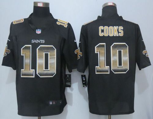  Saints #10 Brandin Cooks Black Team Color Men's Stitched NFL Limited Strobe Jersey