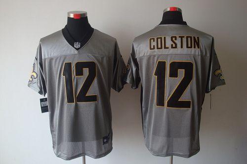  Saints #12 Marques Colston Grey Shadow Men's Stitched NFL Elite Jersey