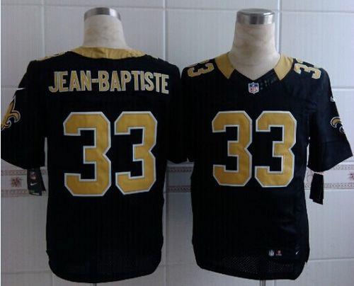  Saints #33 Stanley Jean Baptiste Black Team Color Men's Stitched NFL Elite Jersey