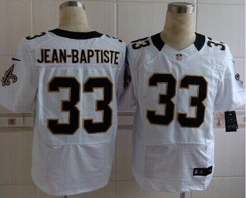  Saints #33 Stanley Jean Baptiste White Men's Stitched NFL Elite Jersey