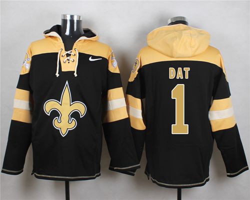  Saints #1 Who Dat Black Player Pullover NFL Hoodie