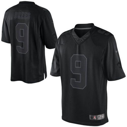  Saints #9 Drew Brees Black Men's Stitched NFL Drenched Limited Jersey