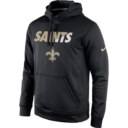 Men's New Orleans Saints  Black Kick Off Staff Performance Pullover Hoodie