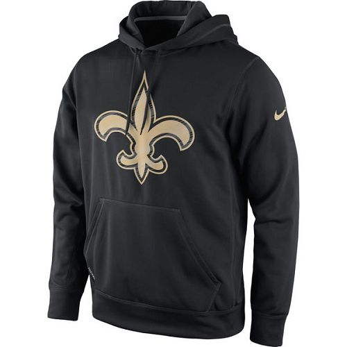 Men's New Orleans Saints  Black Warp Performance Pullover Hoodie