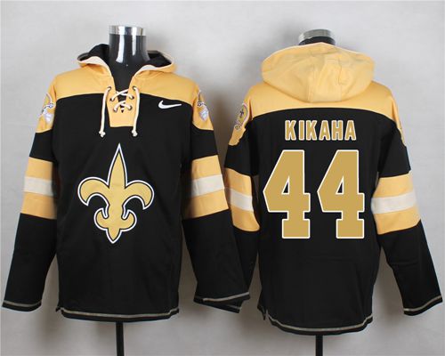  Saints #44 Hau'oli Kikaha Black Player Pullover NFL Hoodie