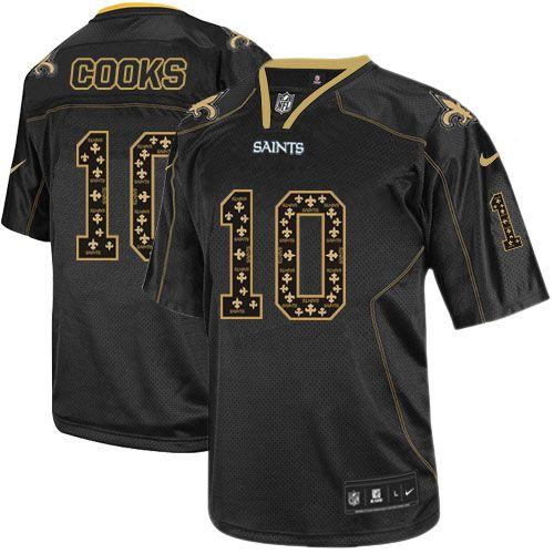  Saints #10 Brandin Cooks New Lights Out Black Men's Stitched NFL Elite Jersey