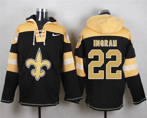  Saints #22 Mark Ingram Black Player Pullover NFL Hoodie