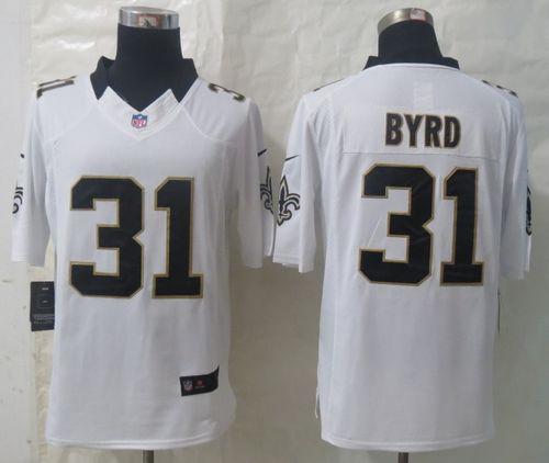  Saints #31 Jairus Byrd White Men's Stitched NFL Limited Jersey