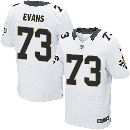  Saints #73 Jahri Evans White Men's Stitched NFL Elite Jersey