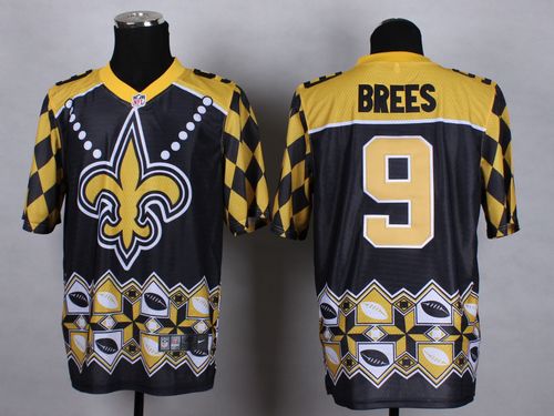  Saints #9 Drew Brees Black Men's Stitched NFL Elite Noble Fashion Jersey