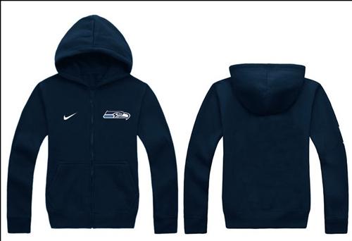  Seattle Seahawks Authentic Logo Hoodie Navy Blue