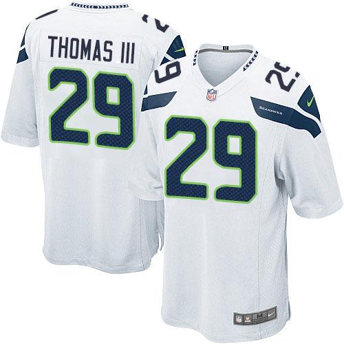  Seahawks #29 Earl Thomas III White Men's Stitched NFL Game Jersey
