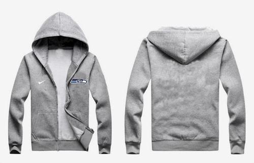  Seattle Seahawks Authentic Logo Hoodie Grey