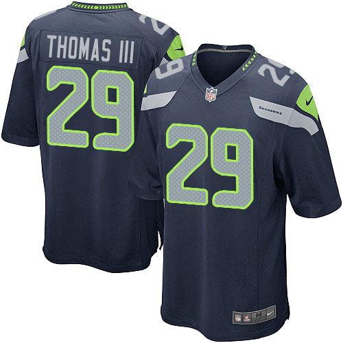  Seahawks #29 Earl Thomas III Steel Blue Team Color Men's Stitched NFL Game Jersey
