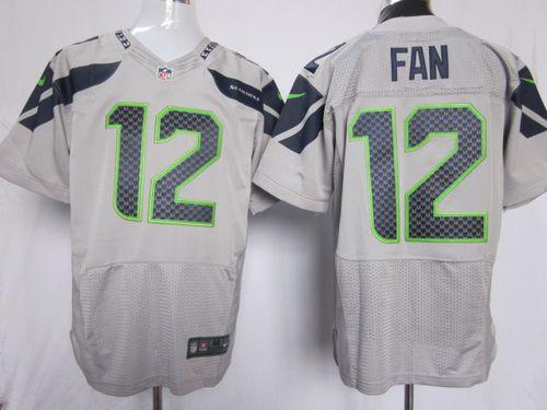  Seahawks #12 Fan Grey Alternate Men's Stitched NFL Elite Jersey