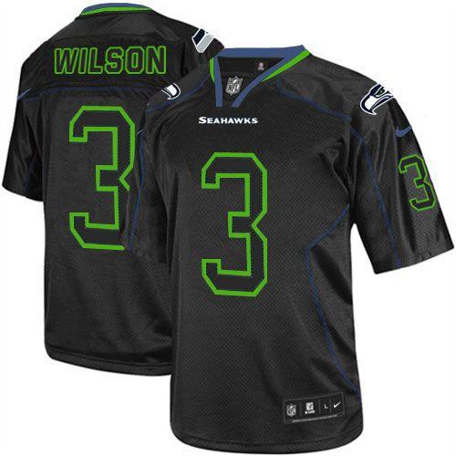  Seahawks #3 Russell Wilson Lights Out Black Men's Stitched NFL Elite Jersey
