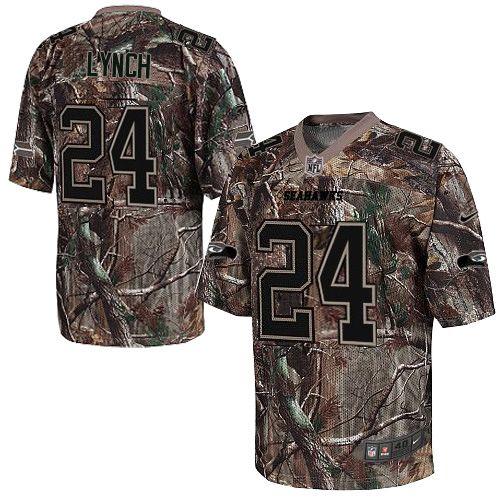 Seahawks #24 Marshawn Lynch Camo Men's Stitched NFL Realtree Elite Jersey