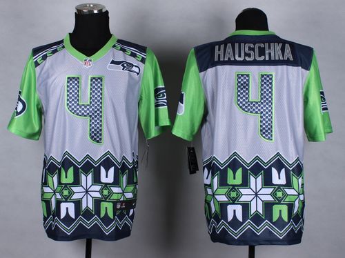  Seahawks #4 Steven Hauschka Grey Men's Stitched NFL Elite Noble Fashion Jersey